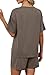 WIHOLL 2 Piece Sets for Women Lounge Short Sets Two Piece Summer Fashion Travel Airport Outfits Short Sleeve Womens Clothes Tracksuit Sweatsuit Matching Sets Petite Khaki S