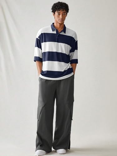 Image of Noble Monk Men's Loose Fit Half Sleeve Cotton Blend T-Shirt Casual Loose T-Shirt for Men Men's Oversized Half Sleeve Tee