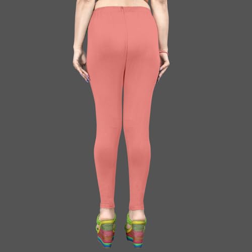 Image of Women's Solid Mid Rise Slim Fit Ankle Length Leggings - Comfortable and Stylish Yoga Pants for Workout, Running and Everyday Wear
