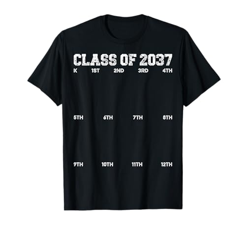 Class of 2037 Grow With Me Handprint Kindergarten Graduation T-Shirt