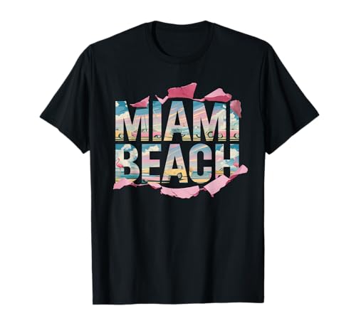 Miami Tshirt Donne Maschili Retro Florida Miami Beach USA Maglietta