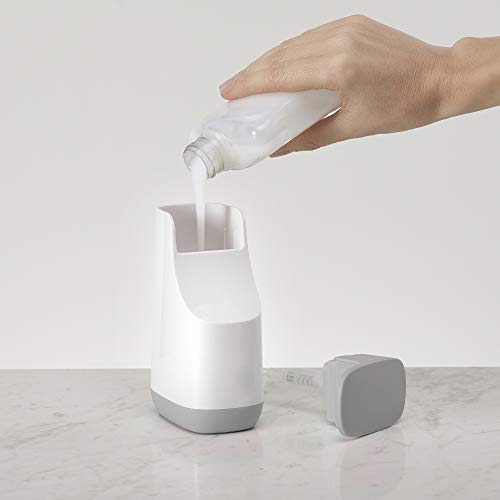 Joseph Joseph Slim compacto – Dispensador de jabón, plástico, blanco y gris, 9.1 x 6.2 x 14.1 cm - Imagen 4