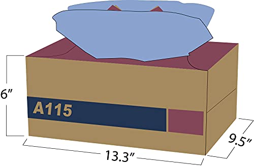 Image of TaskBrand N-A115ITB Advantage Series Interfold Wipers Cloth for Heavy Duty Cleaning, Twintote, Spunlace, Blue (Pack of 150)