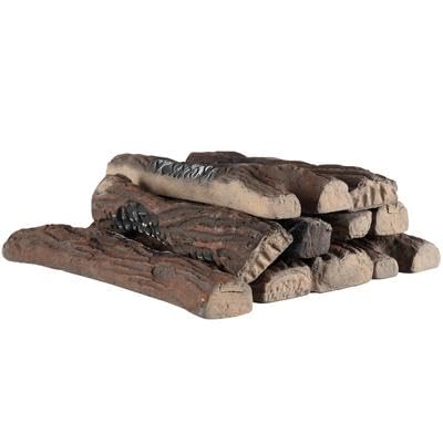 Happybuy Gas Fireplace Logs, 10 Pcs. Ceramic Logs. Decorative. Heat-Resistant. Indoor/Outdoor.Material Ceramic