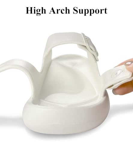 Image of Womens Platform Cloud Slides with Arch Support, Adjustable Double Buckle Recovery Sandals, Comfort Lightweight Ultra Cushion Wedge Sandal