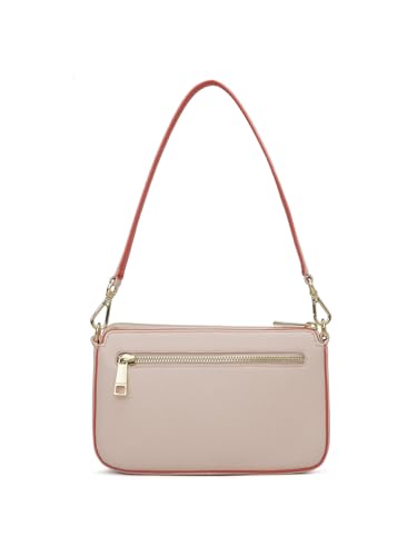 Image of Da Milano Women's Leather Shoulder Bag - Pink
