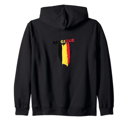 Flag Belgium Zip Hoodie, Black, S