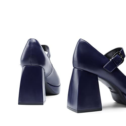 Image of DREAM PAIRS Women's High Chunky Platform Closed Toe Mary Jane Block Heels Square Toe Strappy Dress Wedding Party Pumps Shoes