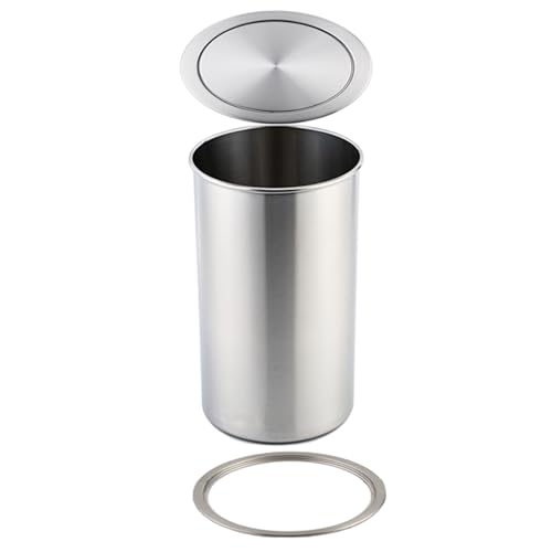 Couvercle carré brossé pour poubelle de cuisine encastrable en acier inoxydable 304