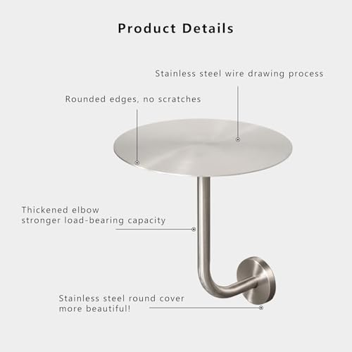 Mesa de bar redonda moderna de 40cm con tablero de acero inoxidable y montaje en pared de estilo industrial 3