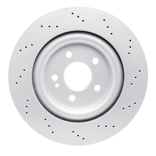 Image of DFC Rear Brake Rotor Fits 2020-2022 Mercedes-Benz A35 | 2020-2025 Mercedes-Benz CLA35 AMG, CLA45 AMG| Drilled Hi-Carbon Alloy GEOMET Coated Disc Brake Rotors