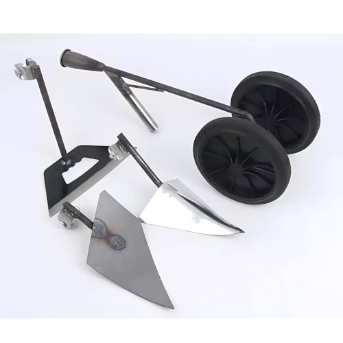 Weeding and Loosening Soil Clearing Tools, Wheel Hoe Garden Tool, Three in One Multifunctional Dual Wheel Assisted Push Hoe Plow for Fast Weeds Grass Removal, Loosen Soil, Sharp Edge