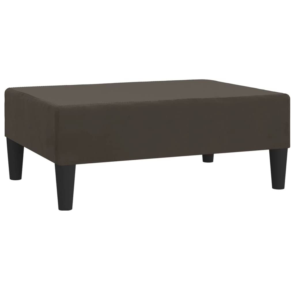 Pouf rectangulaire en velours gris foncé, le siège supplémentaire idéal pour manque de place