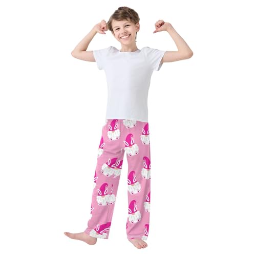 Bunny Gnome Boys Long Pants Soft Trousers Elastic Waist Kids Lounge Bottoms with Pockets S-XL2