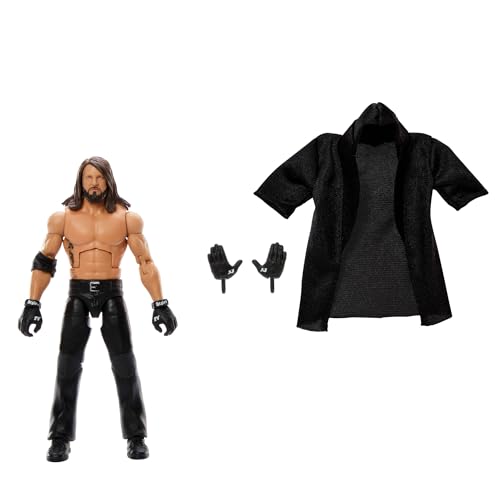 WWE Élite AJ Styles Figurine articulée de 15 cm à Collectionner avec Accessoires, Series 116, 25 Points d’Articulation et Mains interchangeables, JCJ05