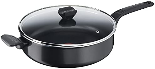 Tefal B55506 Easy Cook and Clean frying pan, non-stick, thermal signal, sturdy base, easy to clean, deep shape, no induction, black, 28 cm