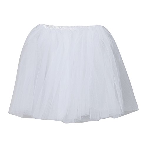 Girls Angel Costume Set - White Tutu, Angel Wings and Halo Headband (Tutu 16" long, Silver / White) - Thumbnail 2