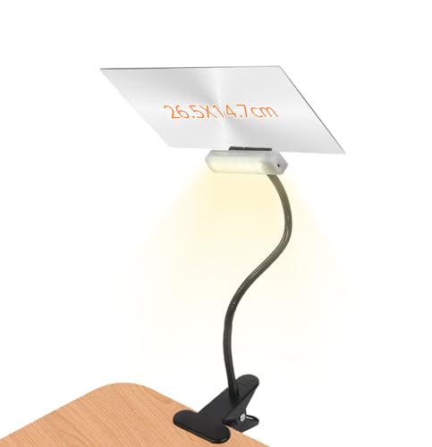 ZenCT 拡大鏡 スタンド ライト付きルーペ 26.5X14.7cm 四角形 クリップ式 5倍 取り外し可能ライト付き フレキシブルアーム 360°角度調整可能 読書用 ルーペ スタンド レンズ 虫眼鏡 高倍率 読書 新聞 地図 ジュエリー 手芸 プレゼント CT235