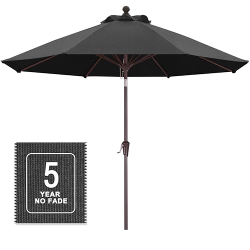 Image of MASTERCANOPY 9ft Olefin 5-Year-Non-Fading Patio Umbrella Dark Grey
