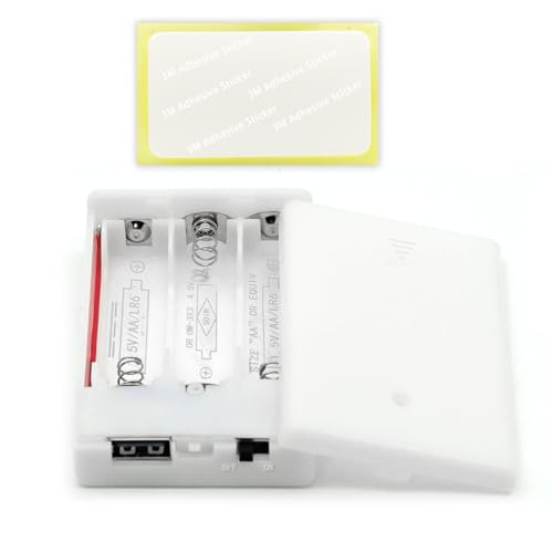 Image of Battery Pack for Neon Signs, 4.5V Output, White, LED Neon Battery Pack with Strong Adhesive, Portable Power for Outdoor Events, Weddings, Parties, and Places Without Power