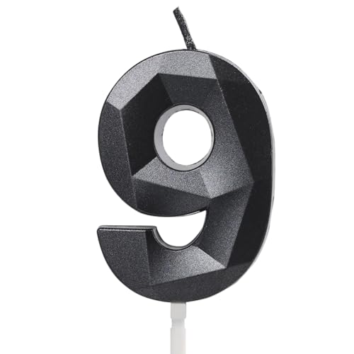 Black 9 Birthday Candle