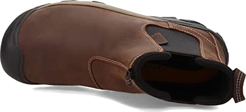 KEEN Men's Targhee 2 Pull On Mid Height Leather Chelsea Boot, Veg Brown/Black, 14 | Image 4