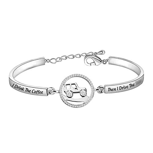 TGBJE First I Drink The Coffee Then I Drive The Bracelet Girlfriend Gift （SR bangle）