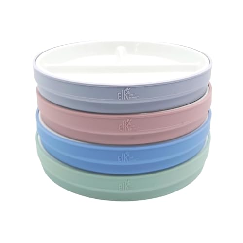 Elk and Friends Kids 7.8” Porcelain White Plates with...