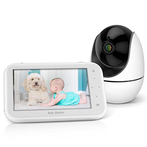 Just-Best Baby Monitor with Camera and Audio, 4.5″ Remote Pan-Tilt-Zoom Video Baby Monitor, 720P HD Baby Camera Monitor with VOX Mode, Night Vision & 8 Lullabies and 1000ft Long Range, White Just-Best Baby Monitor with Camera and Audio, 4.5″ Remote Pan-Tilt-Zoom Video Baby Monitor, 720P HD Baby Camera Monitor with VOX Mode, Night Vision & 8 Lullabies and 1000ft Long Range, White