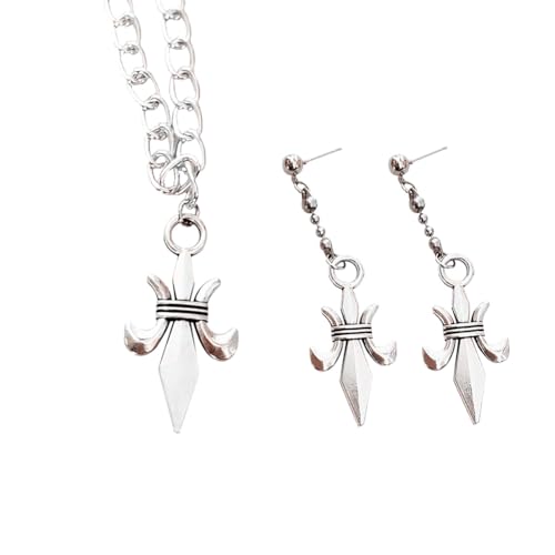 YOXOCOSO Misa Amane Cosplay Necklace and Earrings Anime Cosplay Costume Accessories (Pierced)