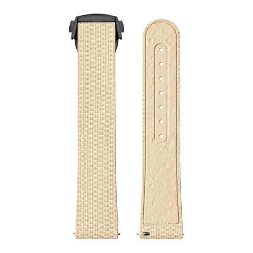 Omega X Swatch MoonSwatch 20mm FKM NCbN[X Y fB[X jo[TpvohANZT[ɑΉ(Beige-Black buckle)