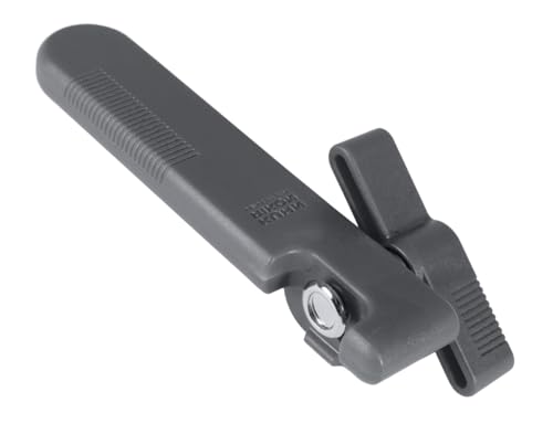 Kuhn Rikon Abrelatas de seguridad compacto de acero inoxidable, color gris, sin bordes afilados