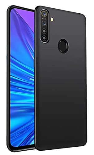 Image of Mobile Back Cover Case for Realme 5 Pro (Silicone Case|CameraProtection|Black SC1510)