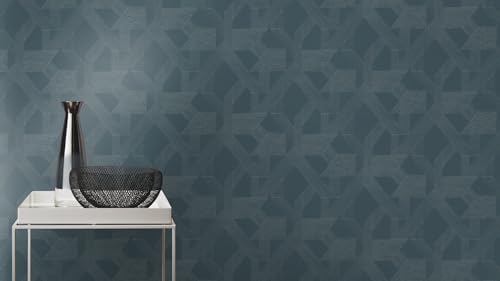 Rasch SCHÖNER WOHNEN-Kollektion Vliestapete LINES 600414 mit geometrischem Motiv in Petrol - 10,05 m x 0,53 m