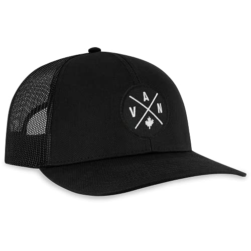 Vancouver Hat – Van Trucker Hat Baseball Cap Snapback Golf Hat (Black)