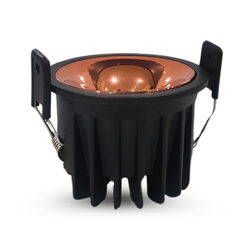 Image of D'Mak 7W Black Body LED COB Spot Light with Rose Gold Reflector (Warm White, 1)