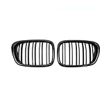 Car Front Grille For BMW E39 5-Series 525 528 99-03 Carbon Fiber 2Pcs Car Front Bumper Hood Kidney Grill Dual Slat Grilles