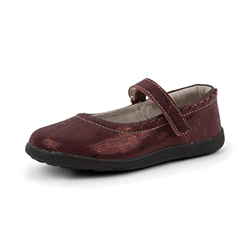 See Kai Run Kids’ Mary Jane II Flat - Burgundy Metallic, 1Y