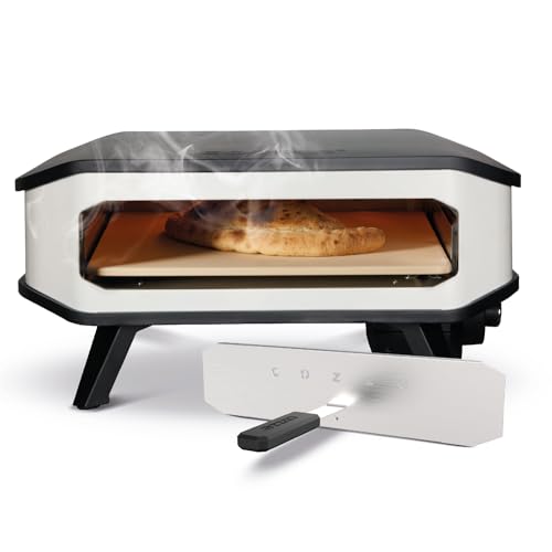 cozze® 17' Elektro-Pizzaofen mit Pizzastein, 230V/2200W, Digitale Temperatursteuerung, inkl. Frontabdeckung, Schwarzes