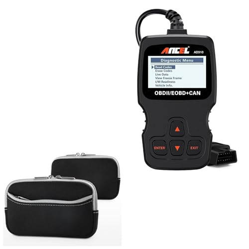 BoxWave Case Compatible with Ancel AD310 (2.4 in) - SoftSuit with Pocket, Soft Pouch Neoprene Cover Sleeve Zipper Pocket - Jet Black with Grey Trim