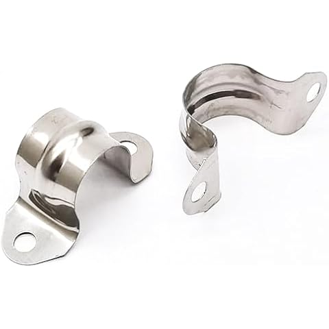 Stainless Steel Pipe Strap Clamp, 50Pcs (20mm) Cover