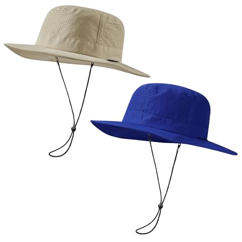 Image of UPF 50+ Bucket Sun Hat with Laser Perforated Mesh Cooling Adjustable Breathable Lightweight for Outdoor Men Women