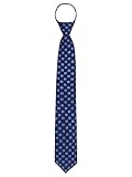 wanying cravatta stretta da uomo 7cm 2.75 pre-annodata con chiusura lampo cravatta di sicurezza zip tie business casual lunghezza 48cm - h blu scuro floreale