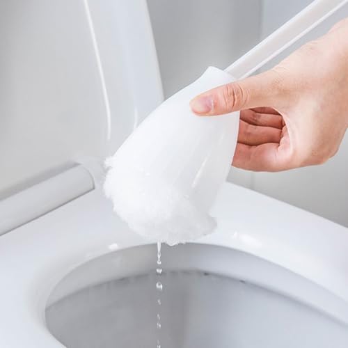 Image of Garneck Soft Toilet Bowl Brush Set with Holder 5Pcs Bathroom Cleaning Brushes with Soft Bristles and Pp Handle for Deep Toilet Cleaning