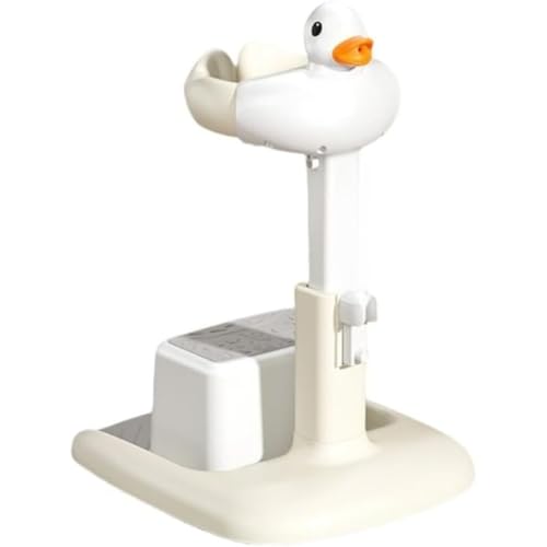 Marysea幼児用シャワーラック、ベビーバス、スタンディング、チャイルドハグバスタワー、ベビー入浴補助具、ベビースタンディングラック、独立型 (カーキ スツール)