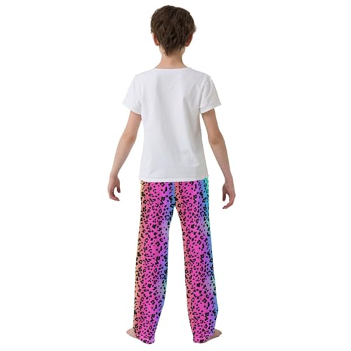Pajama Pants Leopard Skin Rainbow PJ Bottoms Sleepwear Lounge Sleep Pant with Pockets3