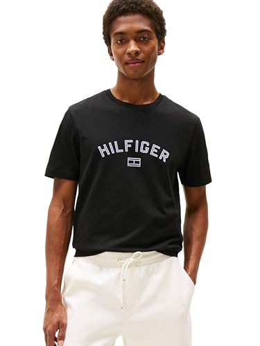 Tommy Hilfiger Men's Short Sleeve Cotton Graphic T-Shirts with Hilfiger Logo