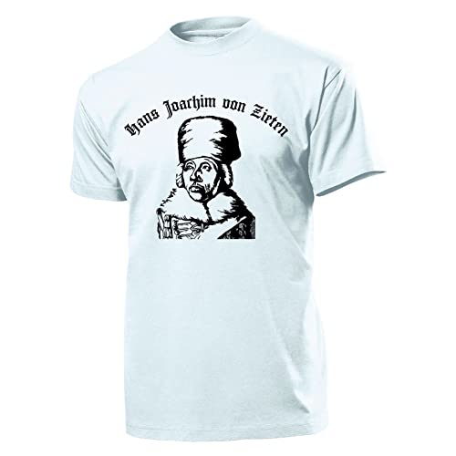 T-shirt homme Zieten Husar blanc XXXXL de qualité supérieure Preußen Hans Joachim