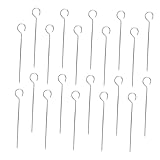 Anneome 20 piezas Brochetas de Acero Inoxidable Palillos Planos para Barbacoa Reutilizables Pinchos para Verduras y Carne Resistentes y Cómodos para Asar