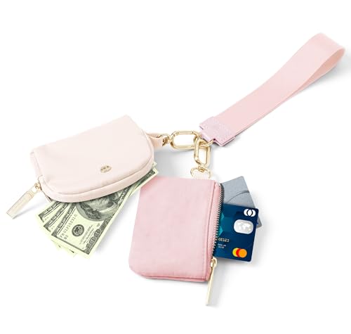 Image of Mum's Memory Mini Zip Around Wristlet Wallets for Women -KeyChain Wallet with Detachable Dual Pouch Wristlet -Key Chain Coin Purse Small Wallets